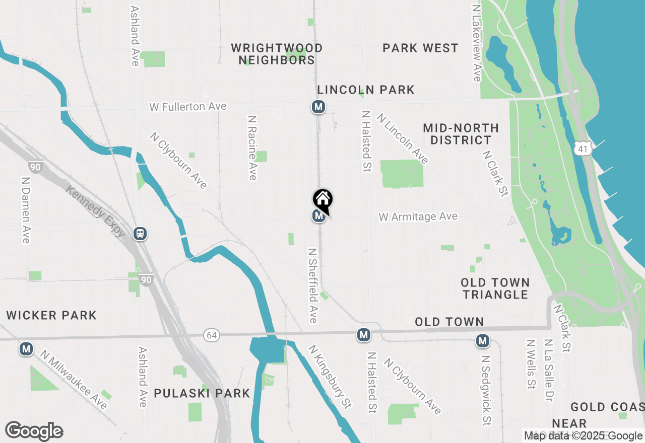 Map of 939 W Armitage Avenue #A, Chicago, IL 60614