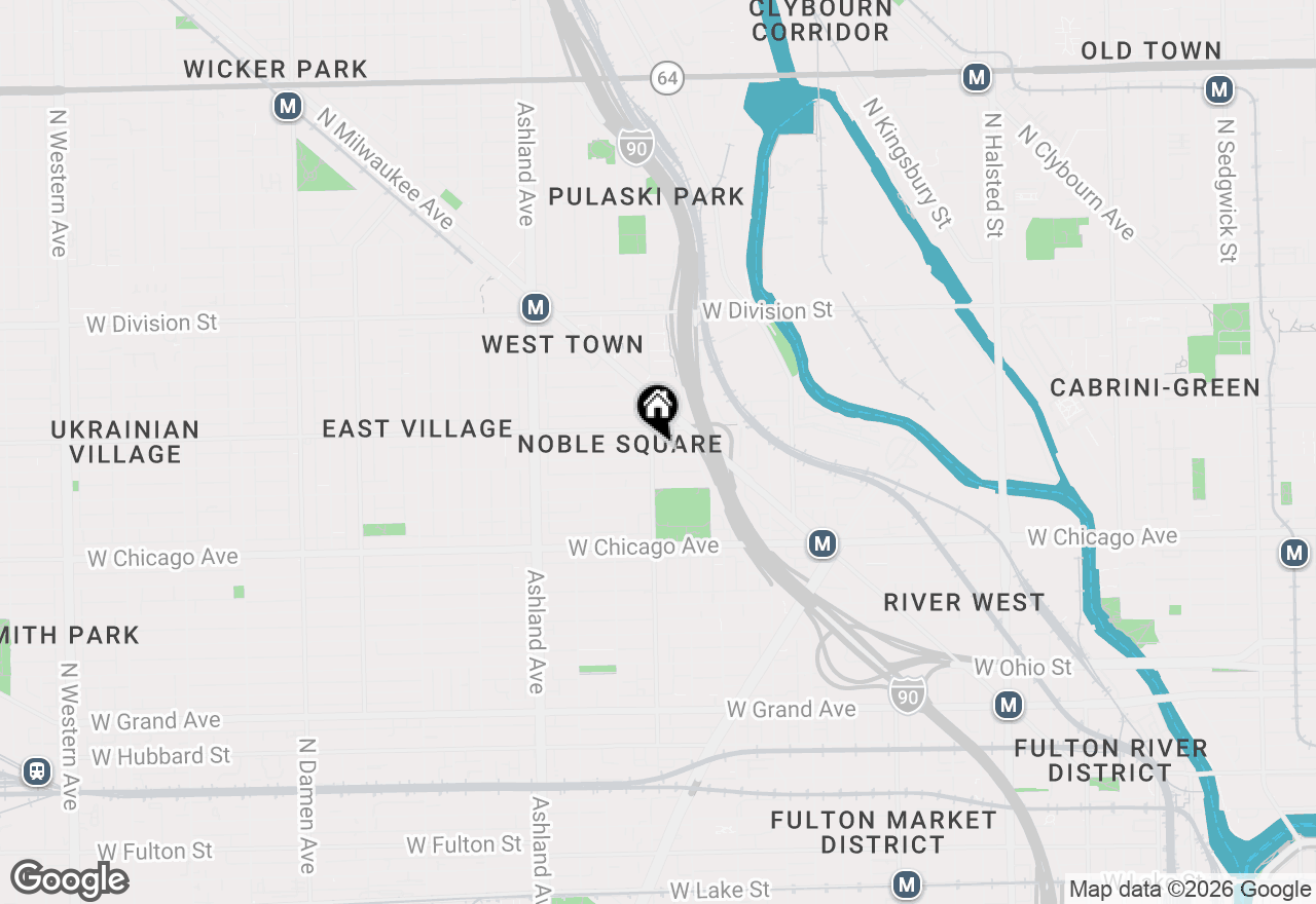 Map of 1370 W Walton Street #2E, Chicago, IL 60642