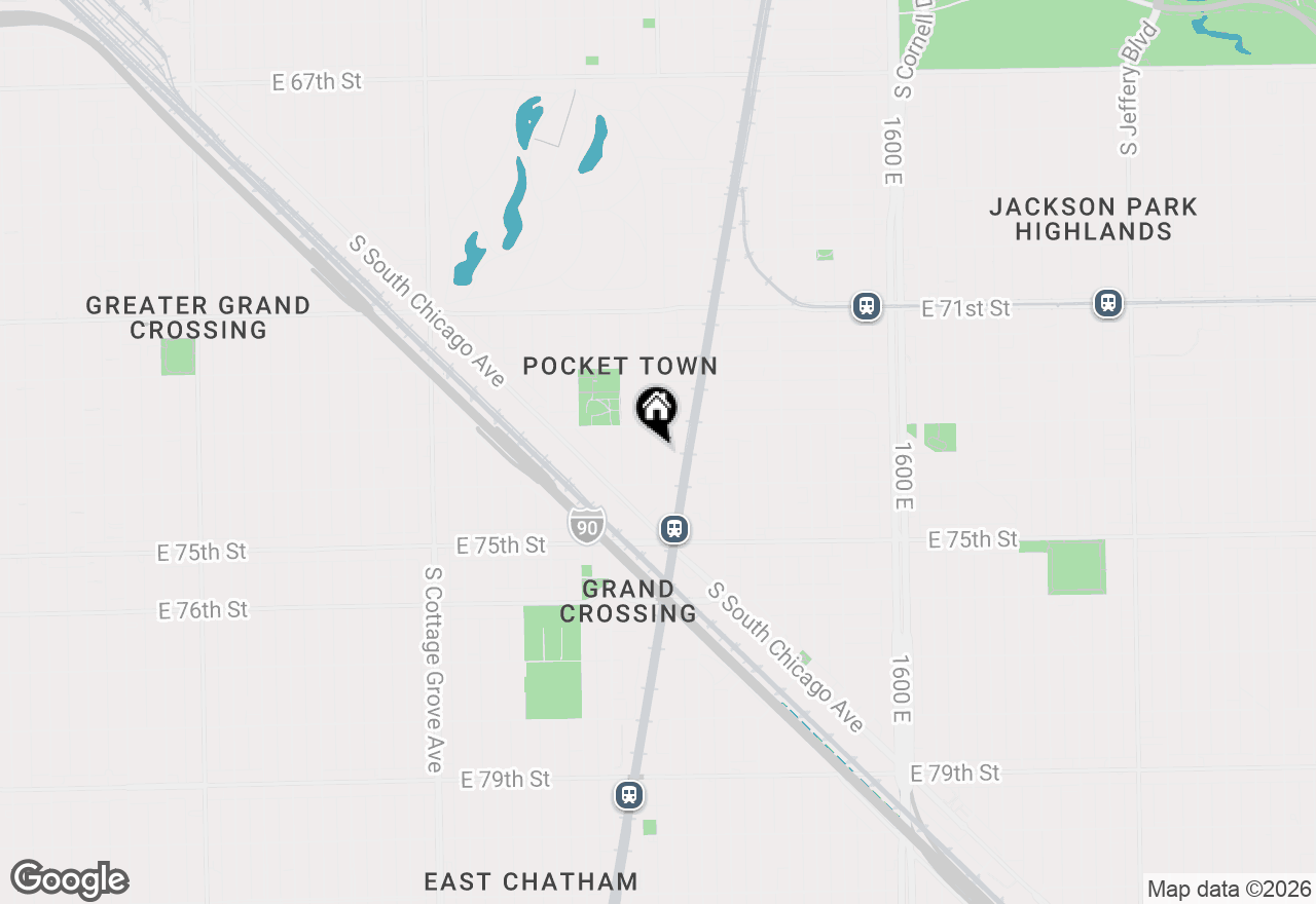 Map of 7326 S Woodlawn Avenue #1, Chicago, IL 60619