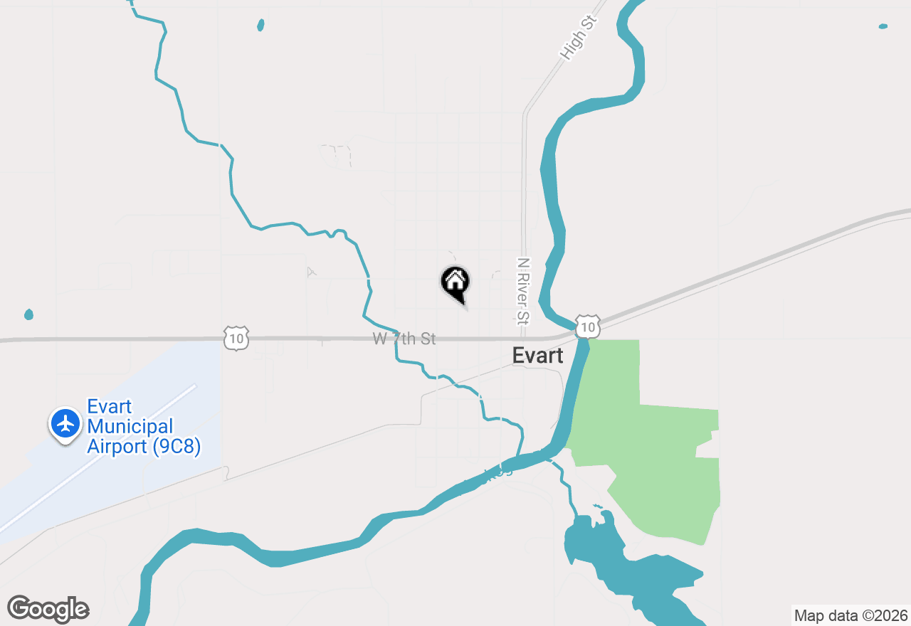 Map of 313 W 6th Street, Evart, MI 49631