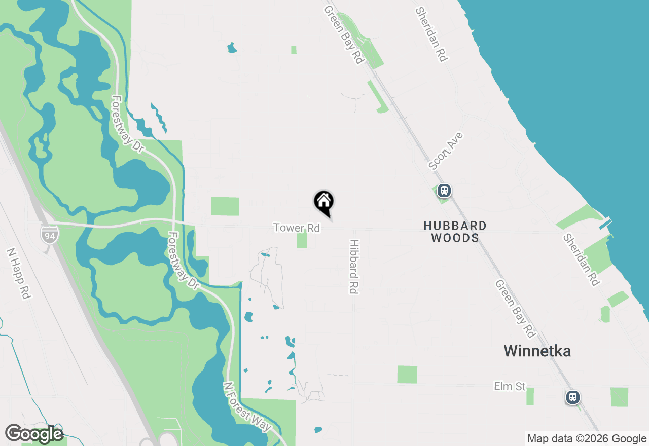 Map of 1333 Tower Road, Winnetka, IL 60093