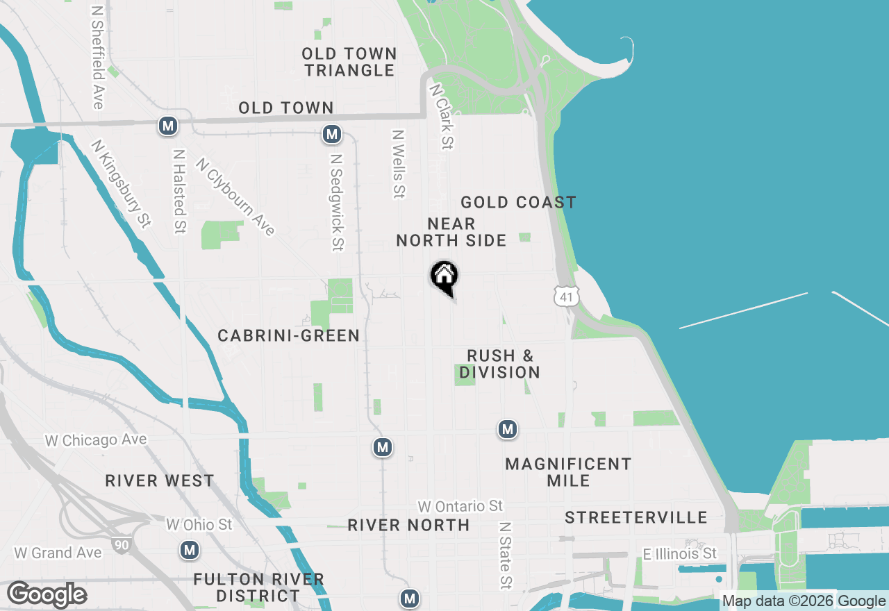 Map of 1122 N Clark Street #1606, Chicago, IL 60610