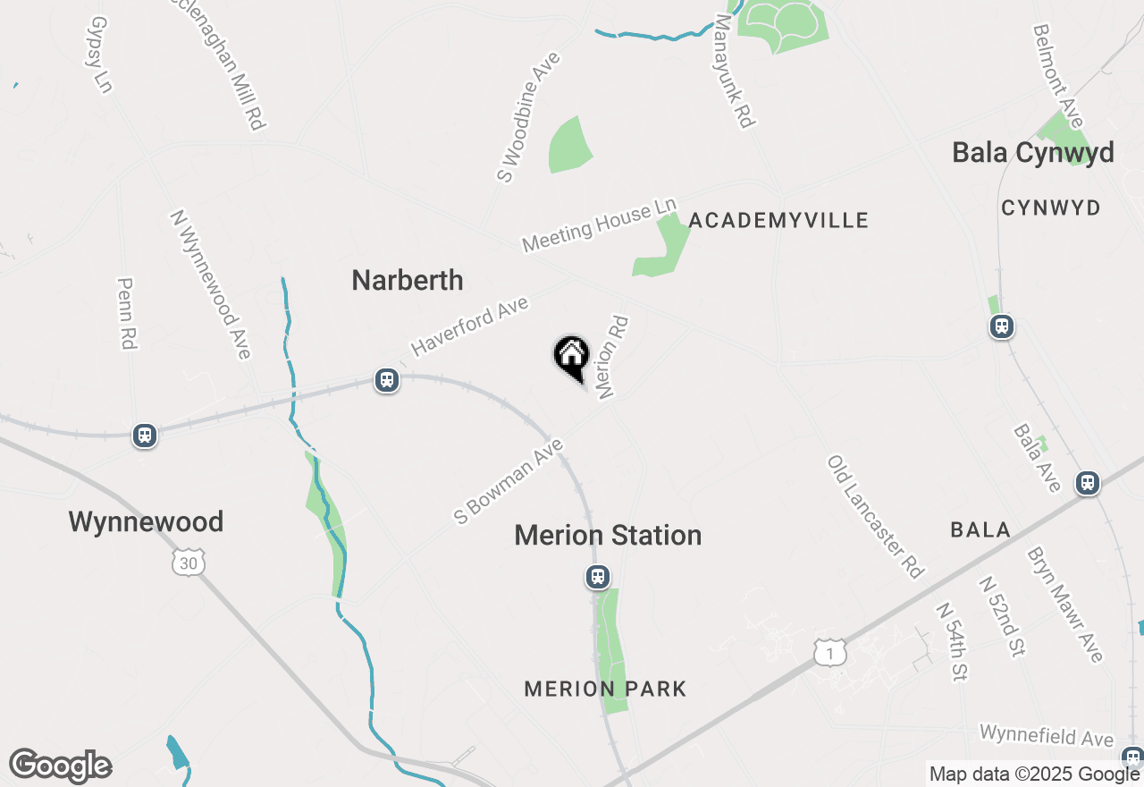 Map of 418 Meadow Lane, Merion Station, PA 19066