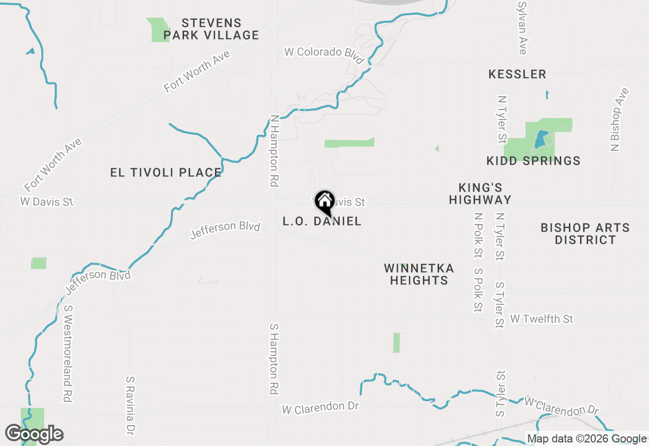 Map of 410 N Oak Cliff Boulevard, Dallas, TX 75208