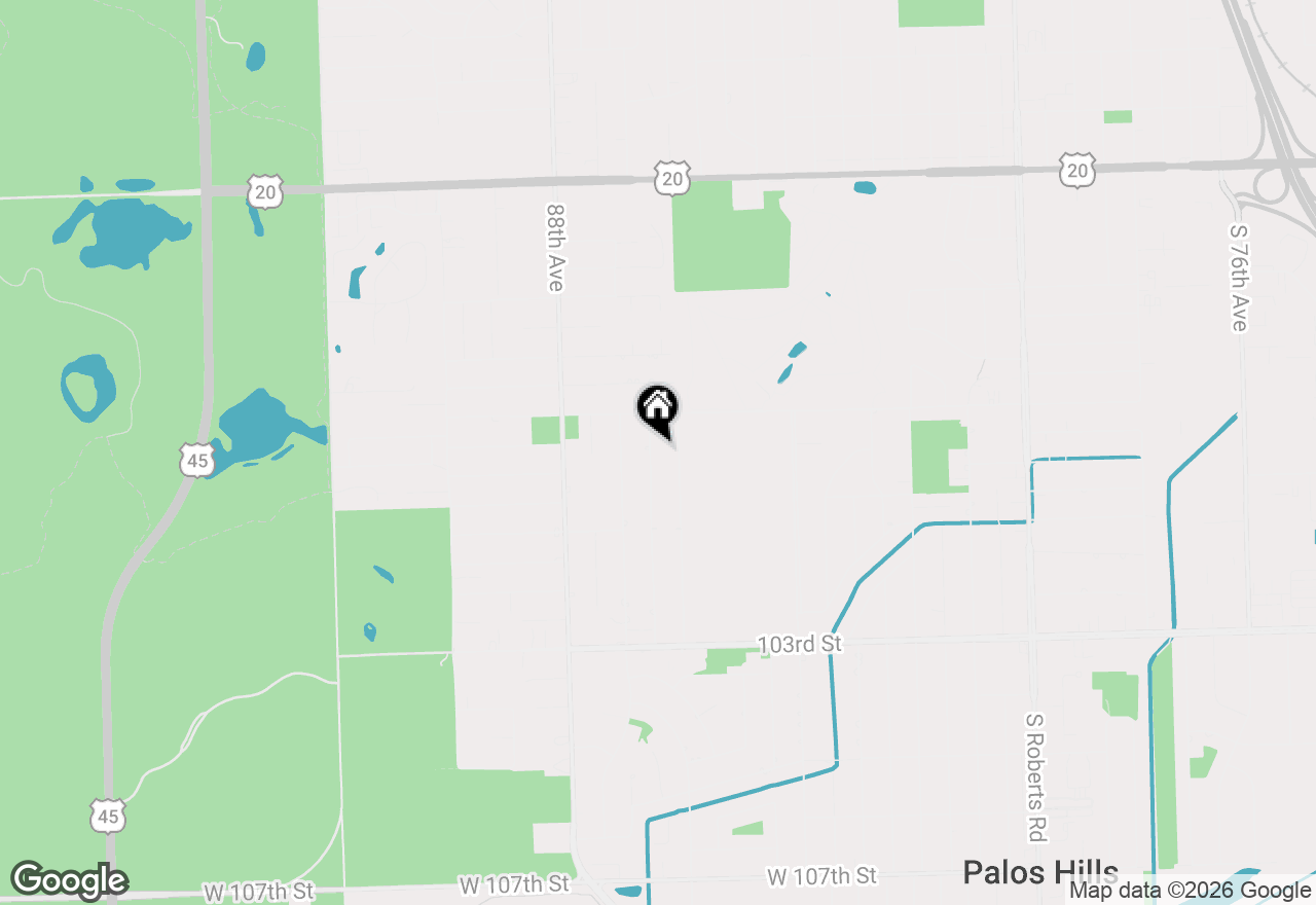 Map of 9937 S 86th Court, Palos Hills, IL 60465