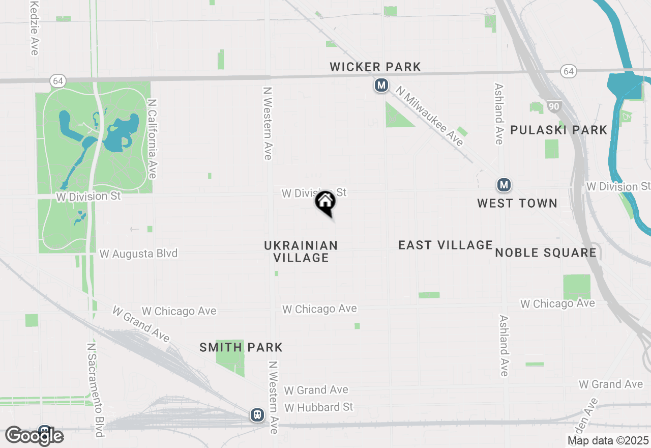 Map of 1056 N Leavitt Street #2F, Chicago, IL 60622