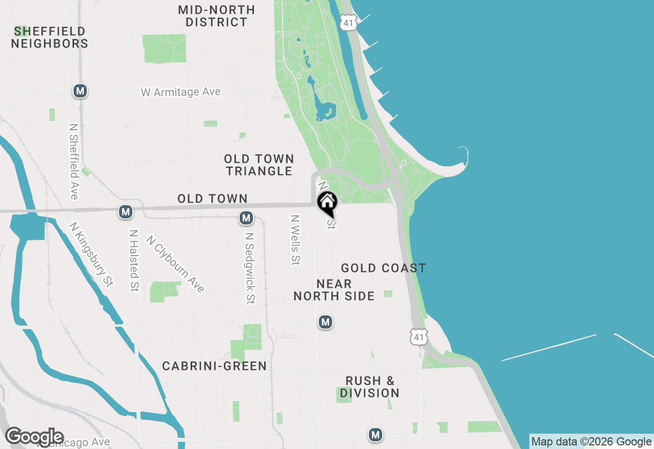 Map of 1555 N Sandburg Terrace #305K, Chicago, IL 60610