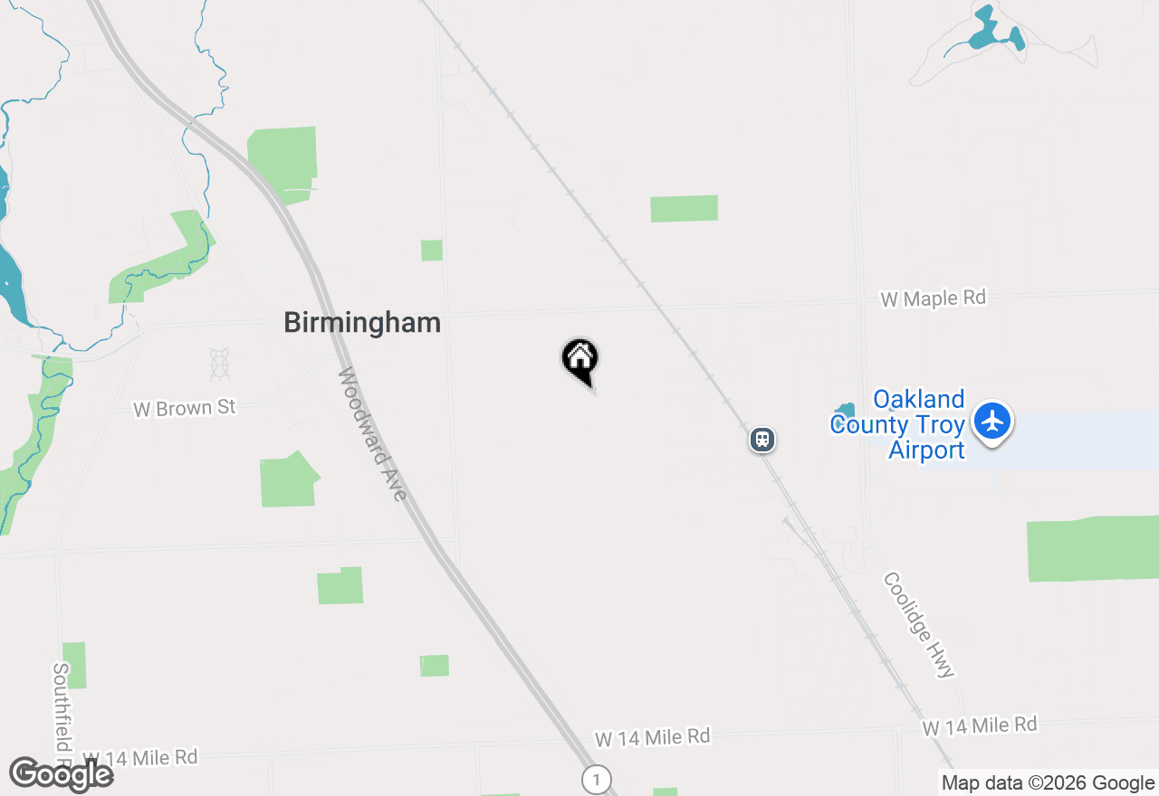 Map of 1696 Hazel, Birmingham, MI 48009