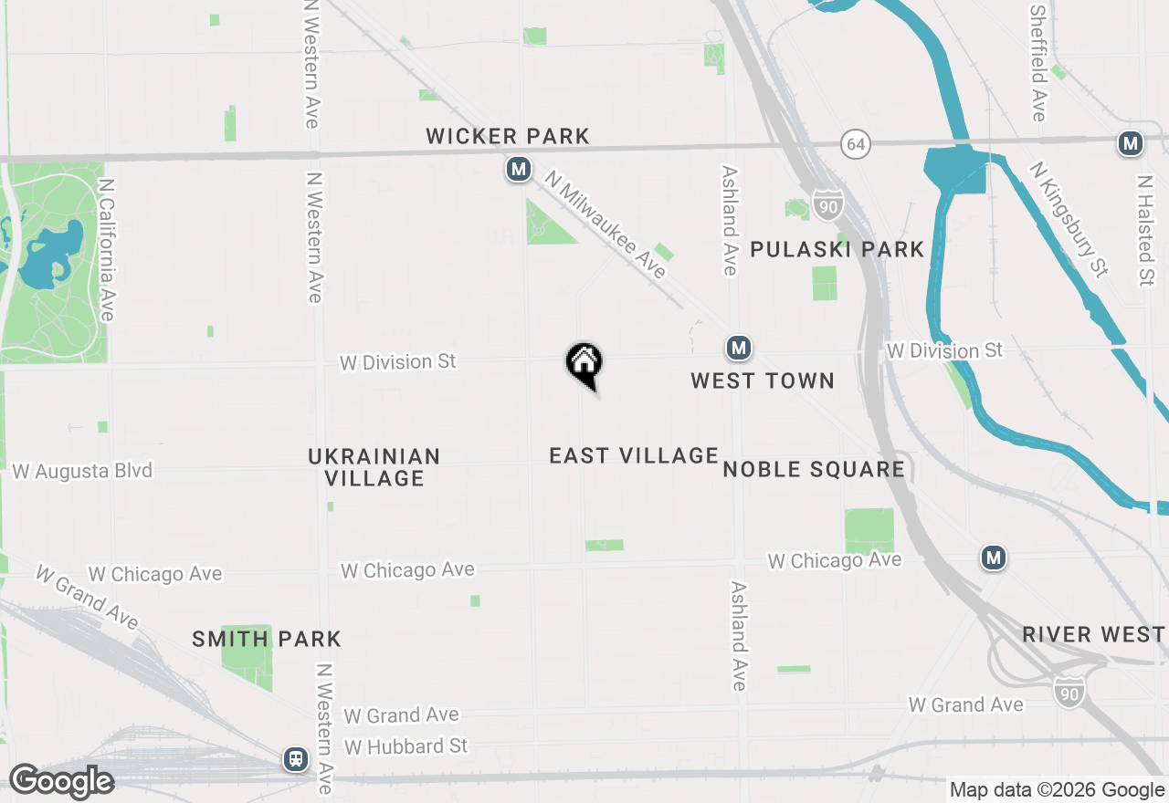 Map of 1107 N Wolcott Avenue, Chicago, IL 60622