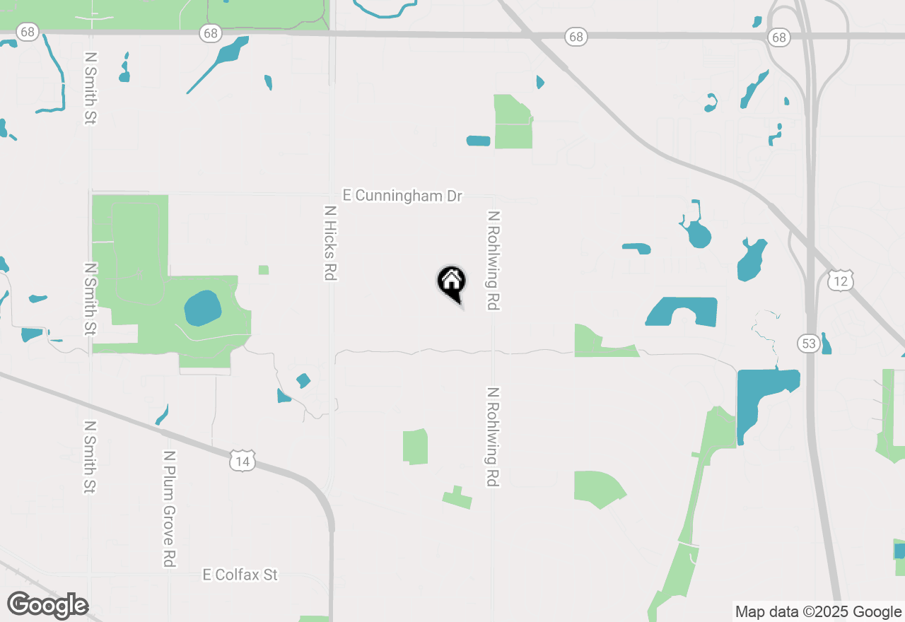 Map of 668 E Monterey Road, Palatine, IL 60074