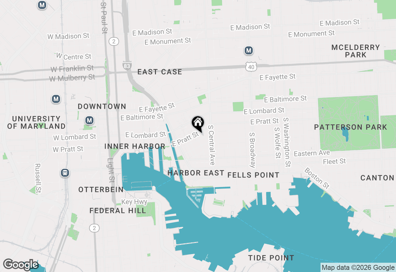 Map of 203 S Exeter Street, Baltimore, MD 21202