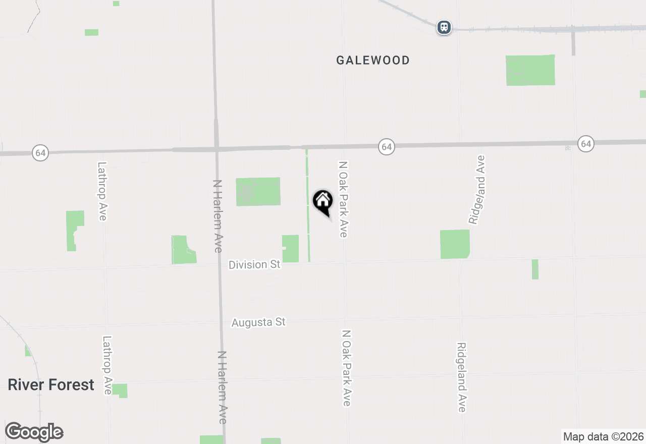 Map of 1017 N Grove Avenue, Oak Park, IL 60302