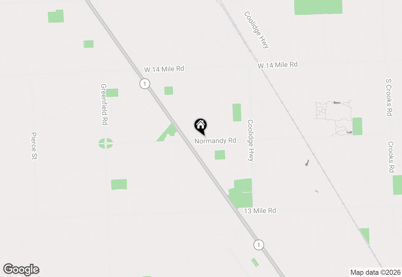 Map of 3722 Normandy Road, Royal Oak, MI 48073