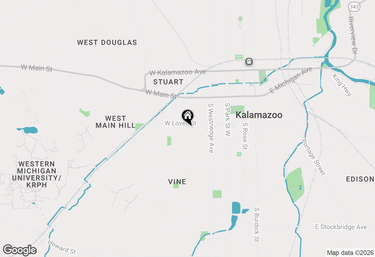 Map of 417 Locust Street #1 & 2, Kalamazoo, MI 49007