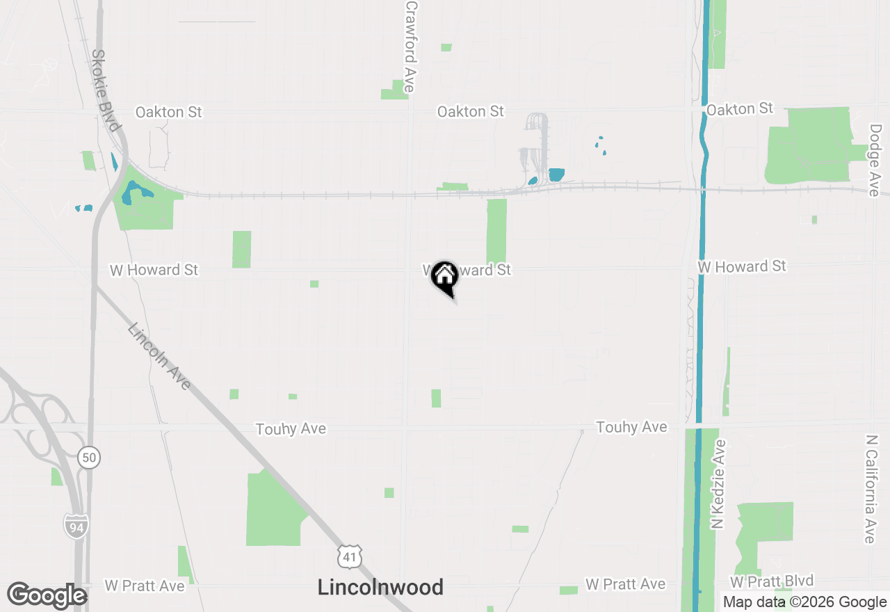 Map of 7501 East Prairie Road, Skokie, IL 60076