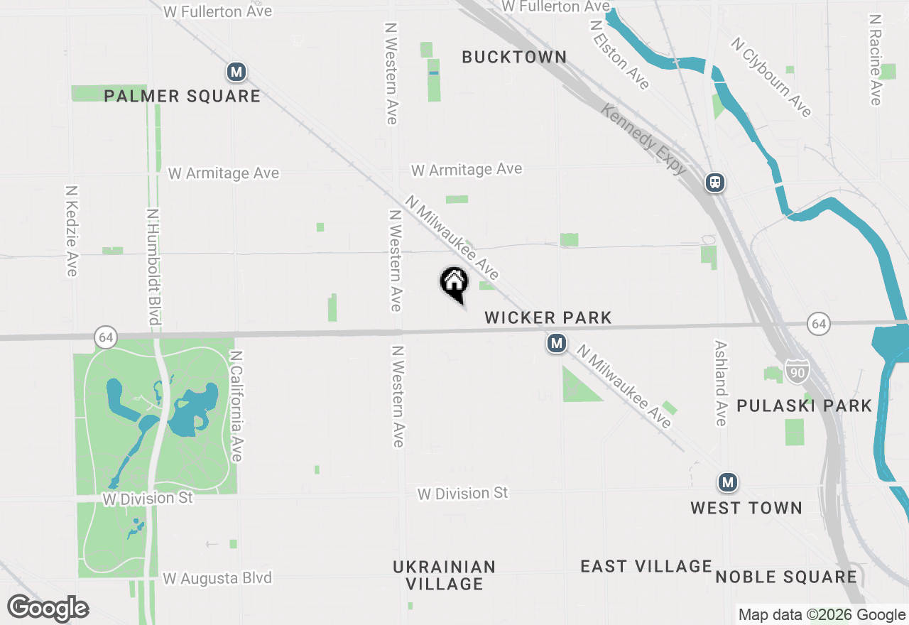Map of 1628 N Bell Avenue #3, Chicago, IL 60647