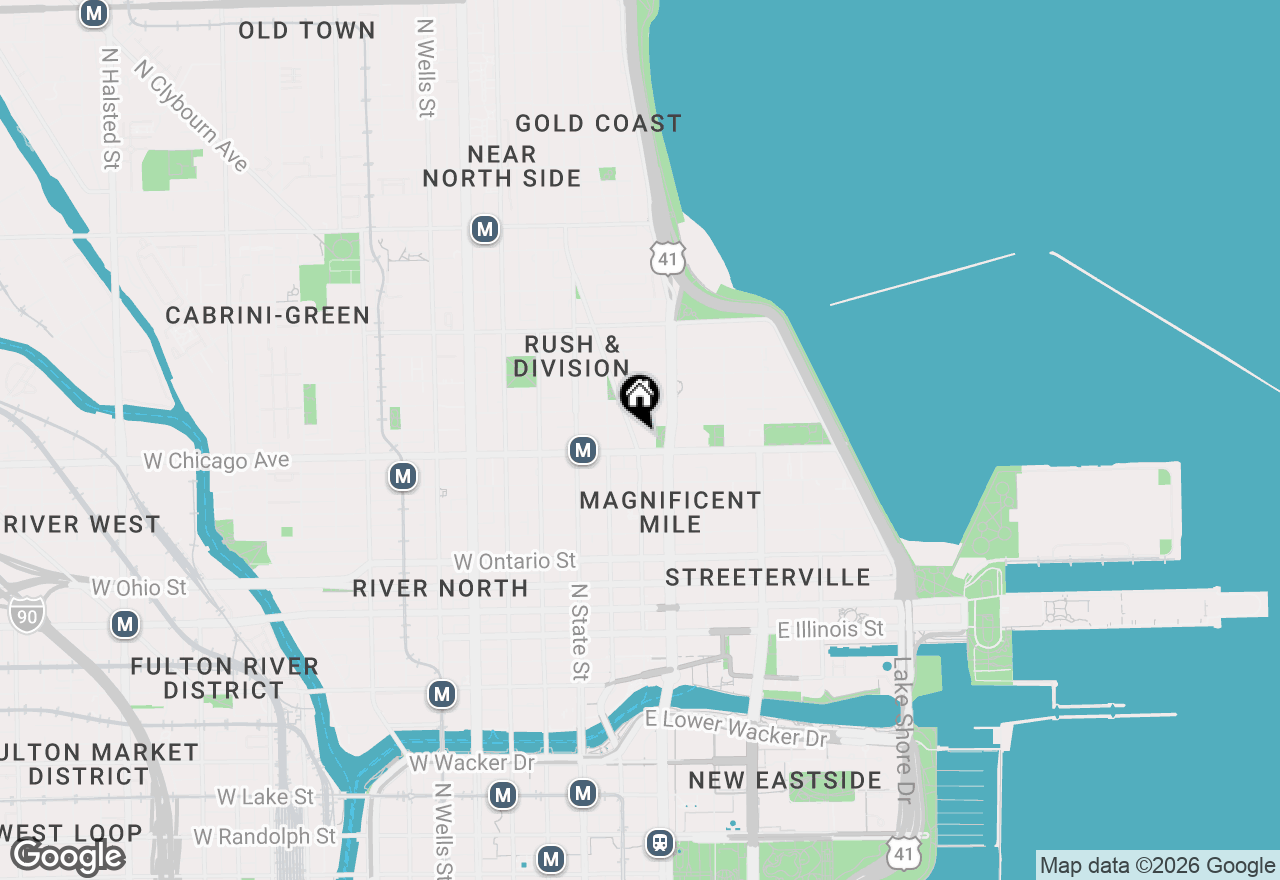 Map of 800 N Michigan Avenue #2202, Chicago, IL 60611