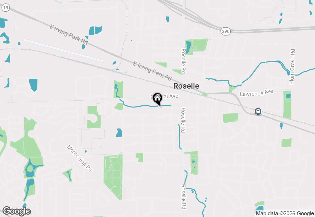 Map of 102 Hill Street, Roselle, IL 60172