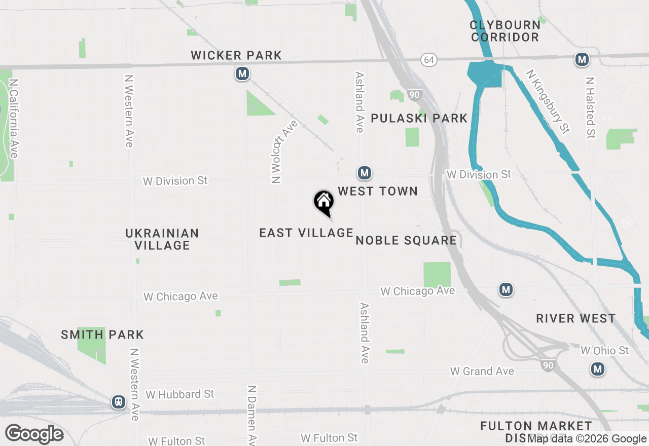 Map of 1025 N Hermitage Avenue #3, Chicago, IL 60622