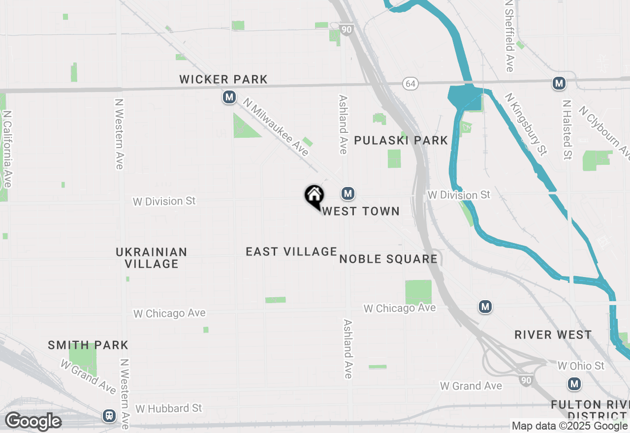 Map of 1084 N Paulina Street #2, Chicago, IL 60622
