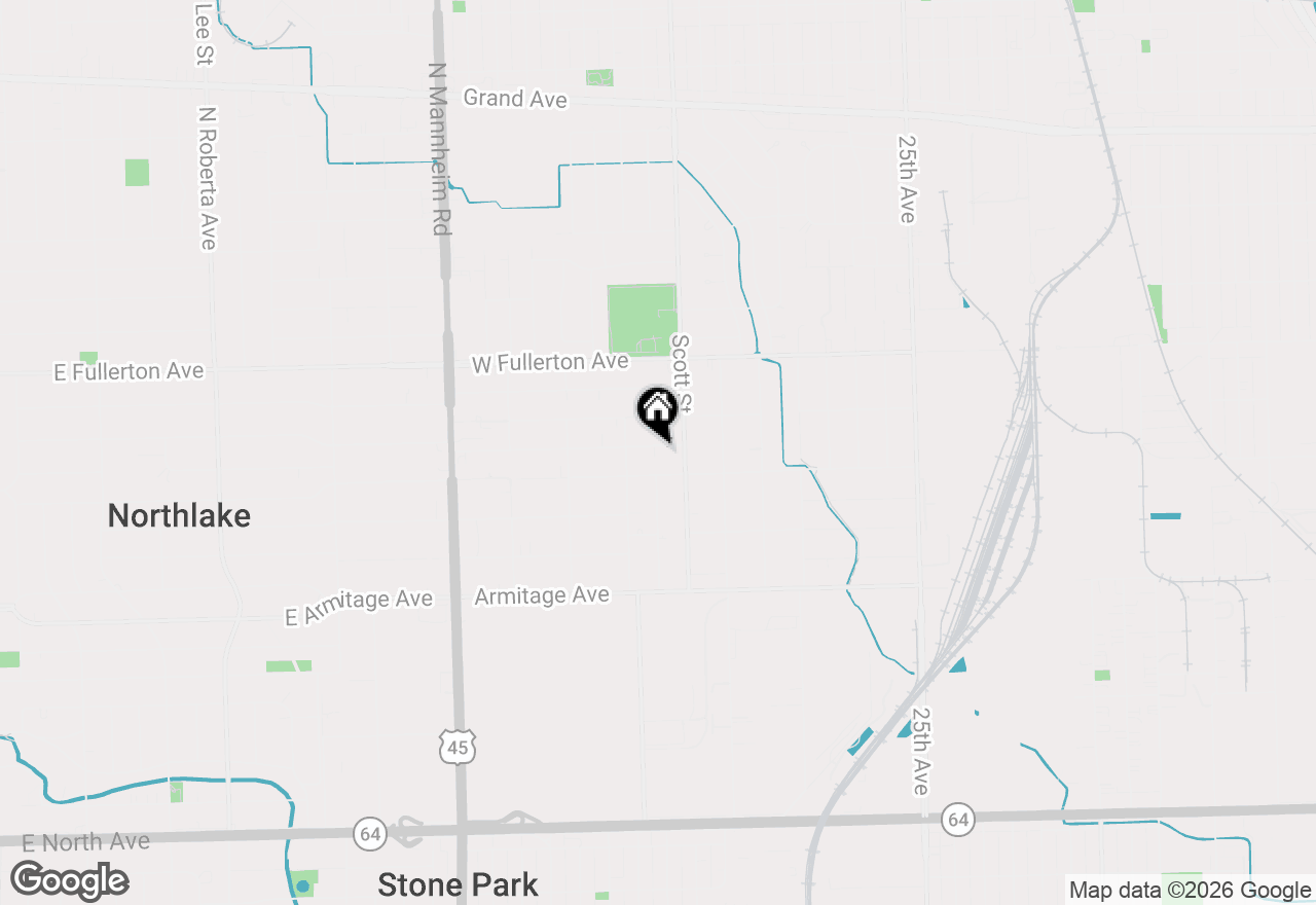 Map of 10013 W Lyndale Avenue, Melrose Park, IL 60164