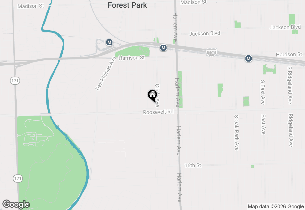 Map of 1124 Hannah Avenue, Forest Park, IL 60130