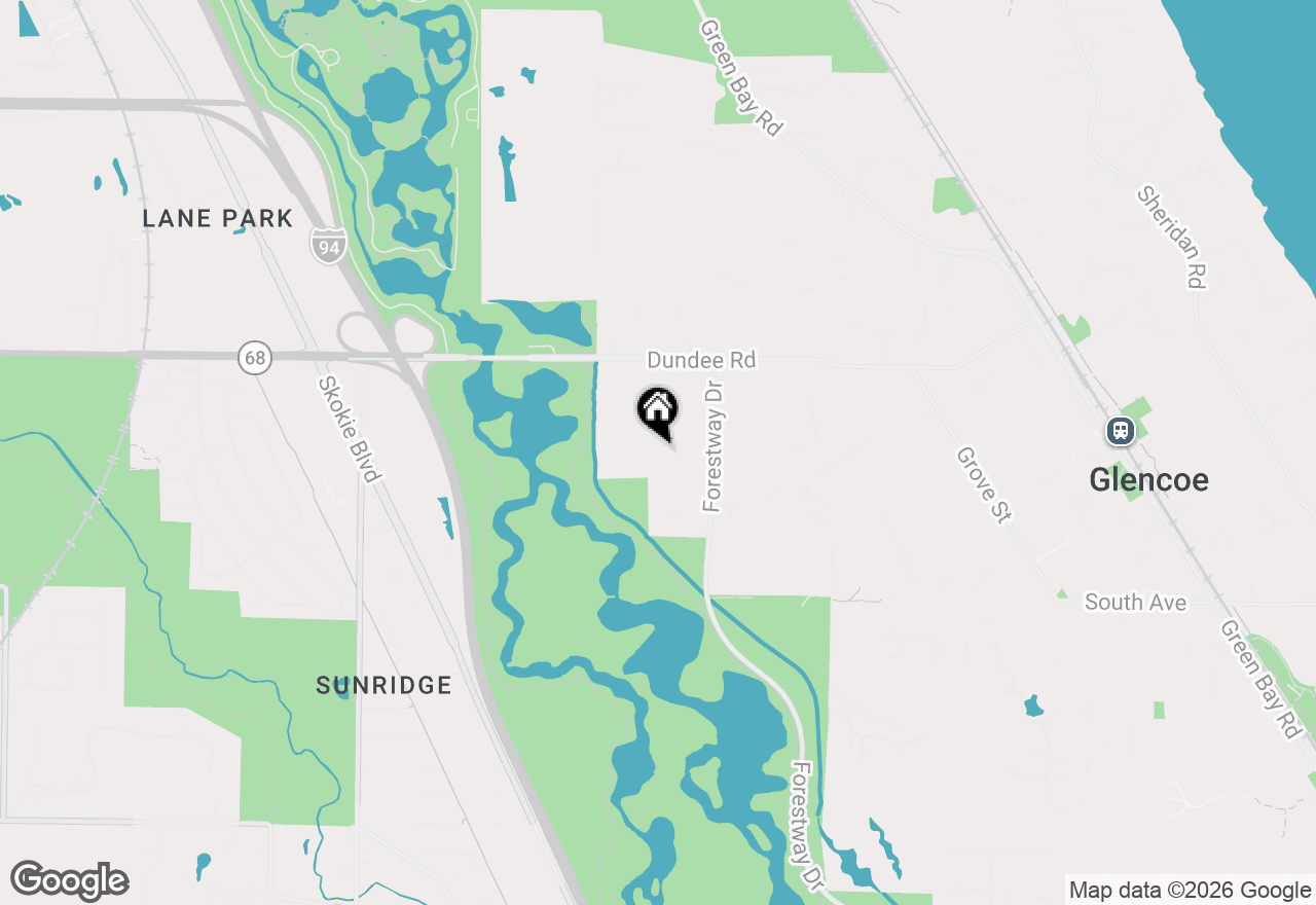 Map of 751 Woodridge Lane, Glencoe, IL 60022