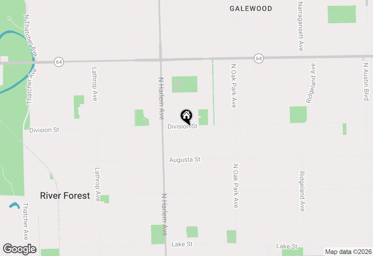 Map of 1019 Division Street, Oak Park, IL 60302