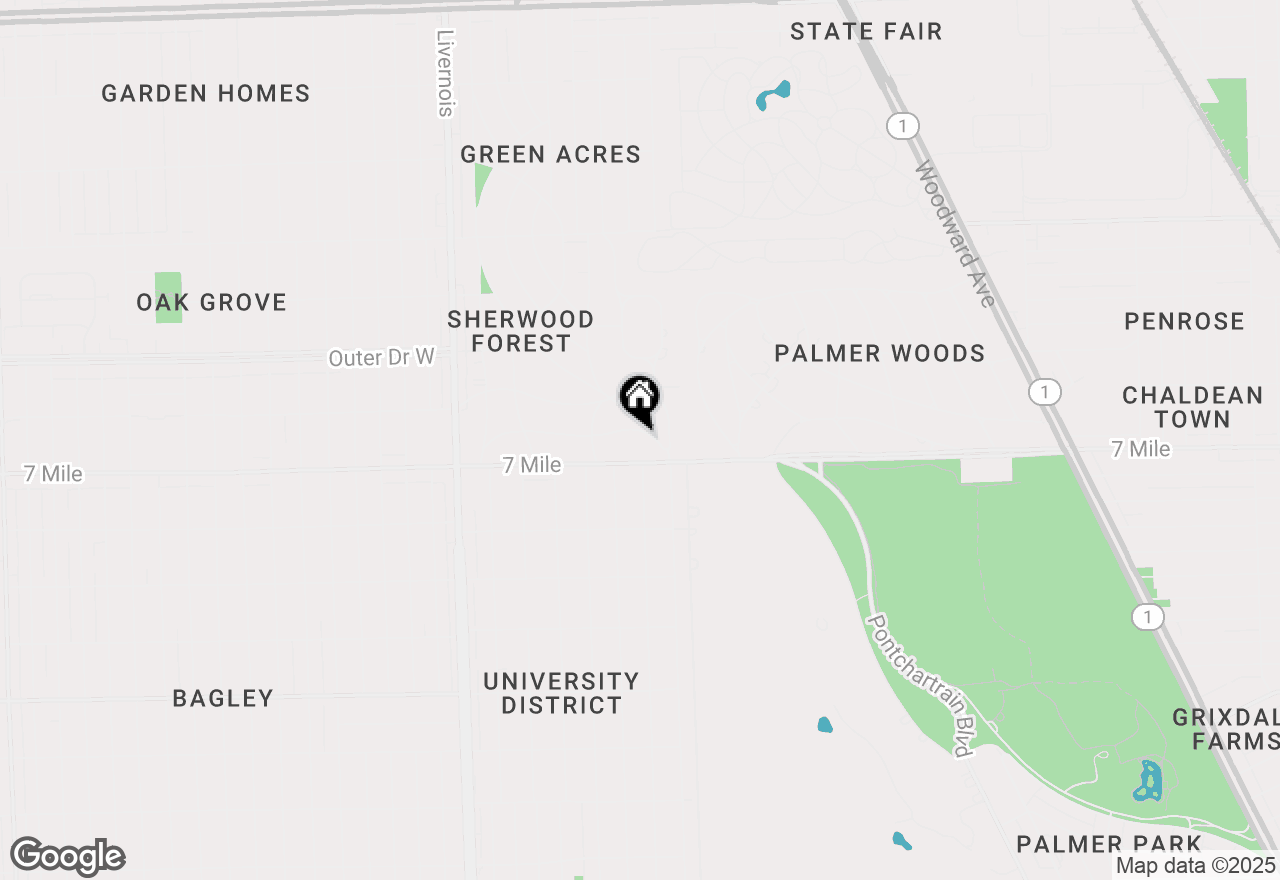 Map of 3215 Sherbourne Road, Detroit, MI 48221