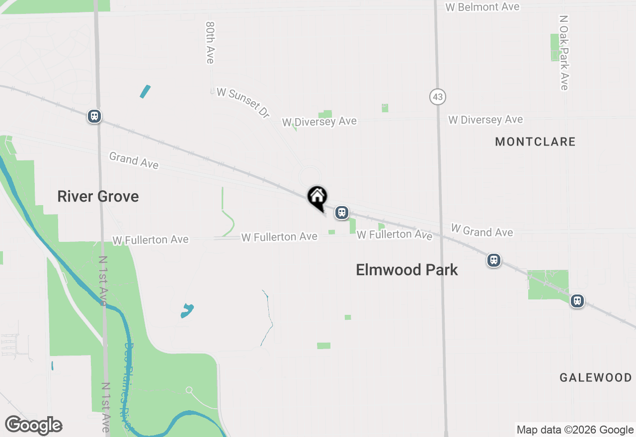 Map of 2431 N 76th Court #2, Elmwood Park, IL 60707