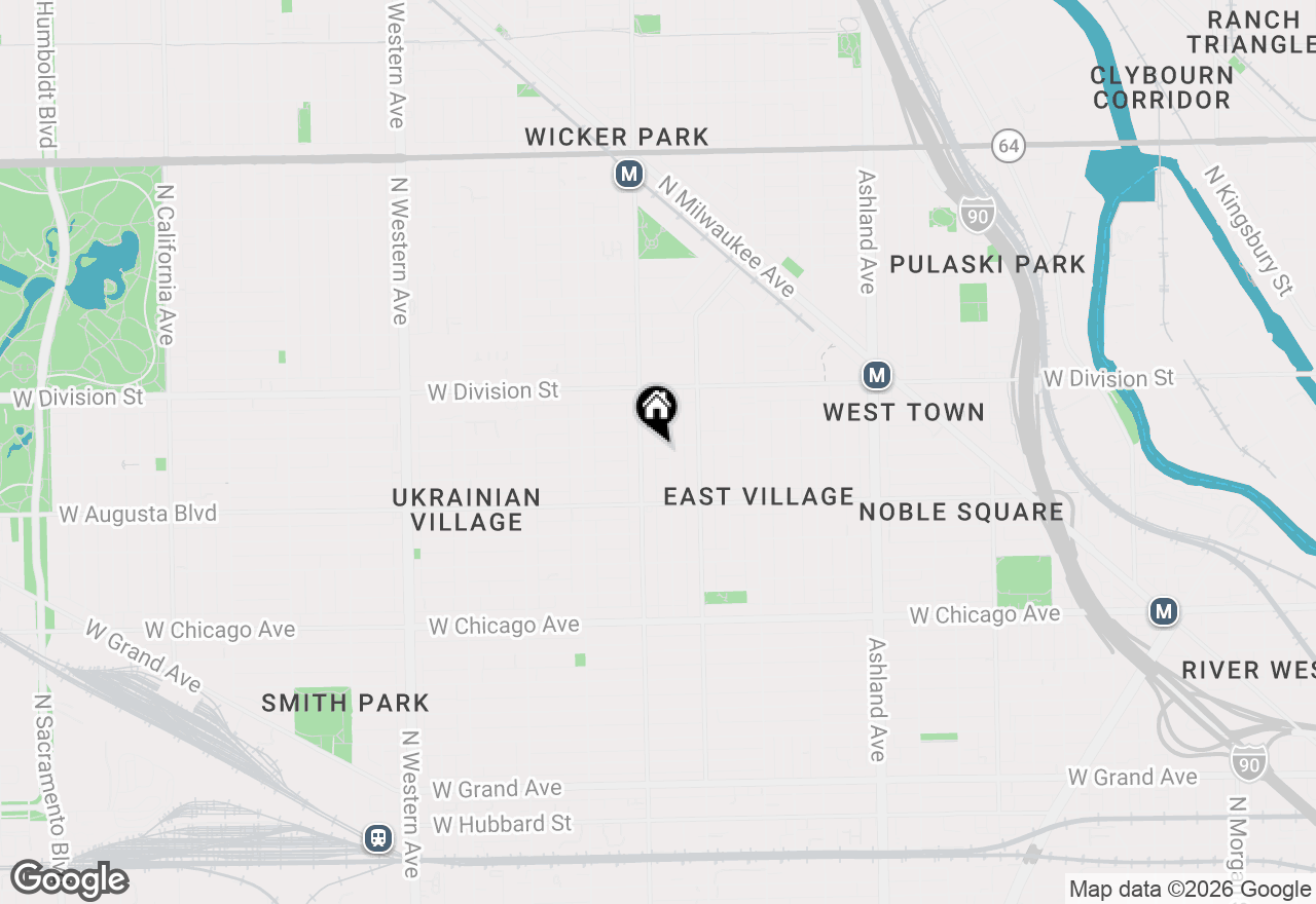 Map of 1945 W Thomas Street #2F, Chicago, IL 60622