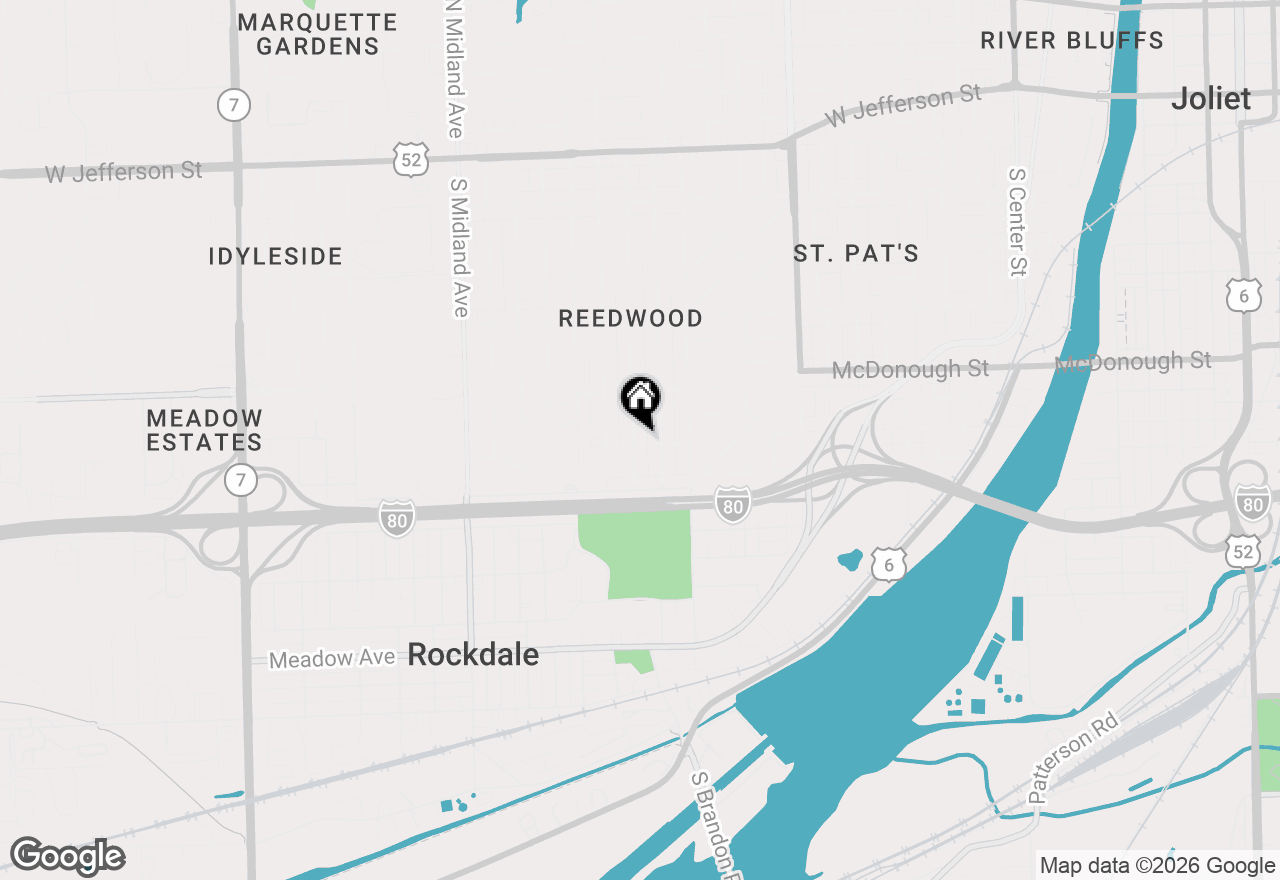 Map of 1061 Cottage Place, Joliet, IL 60436