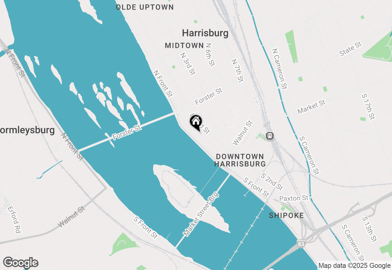 Map of 407 N Front Street, Harrisburg, PA 17101