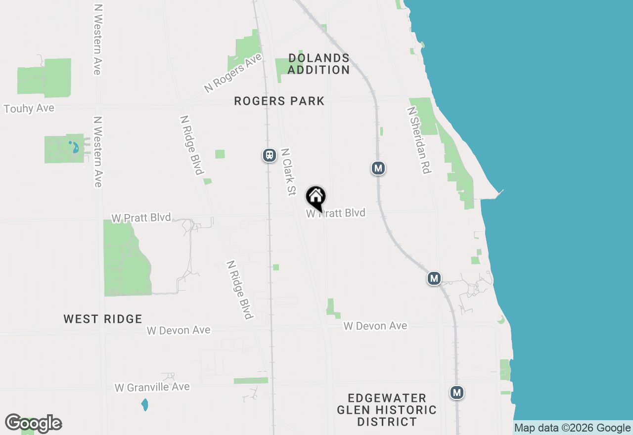 Map of 1635 W Pratt Boulevard #3S, Chicago, IL 60626