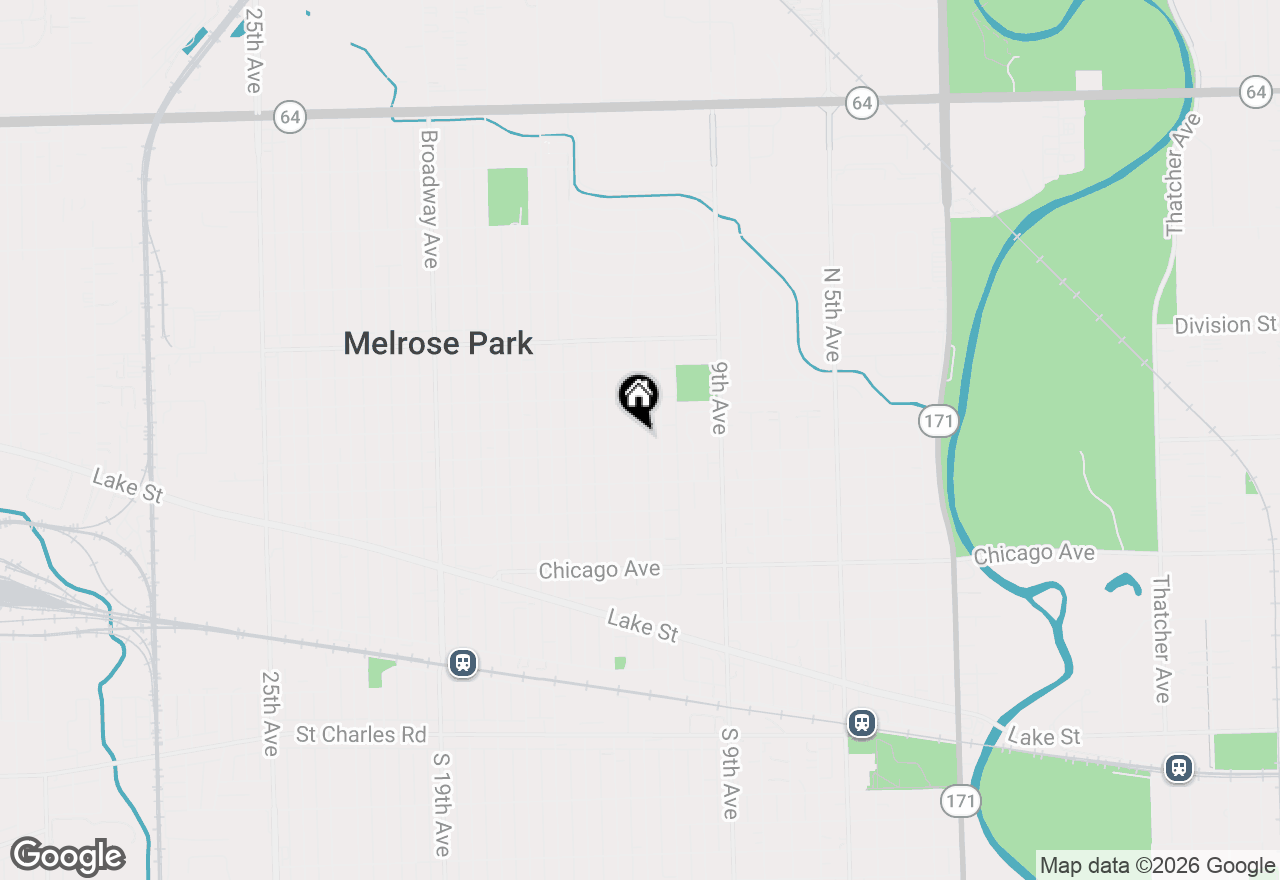 Map of 1109 N 12th Avenue, Melrose Park, IL 60160