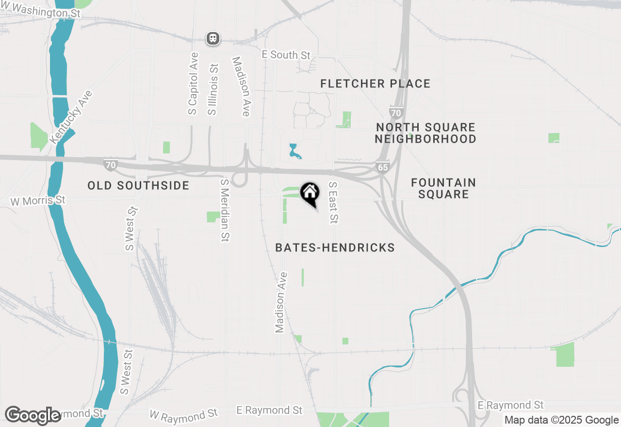 Map of 341 Sanders Street, Indianapolis, IN 46225