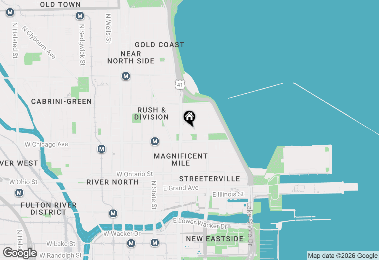 Map of 160 E Pearson Street #3105, Chicago, IL 60611