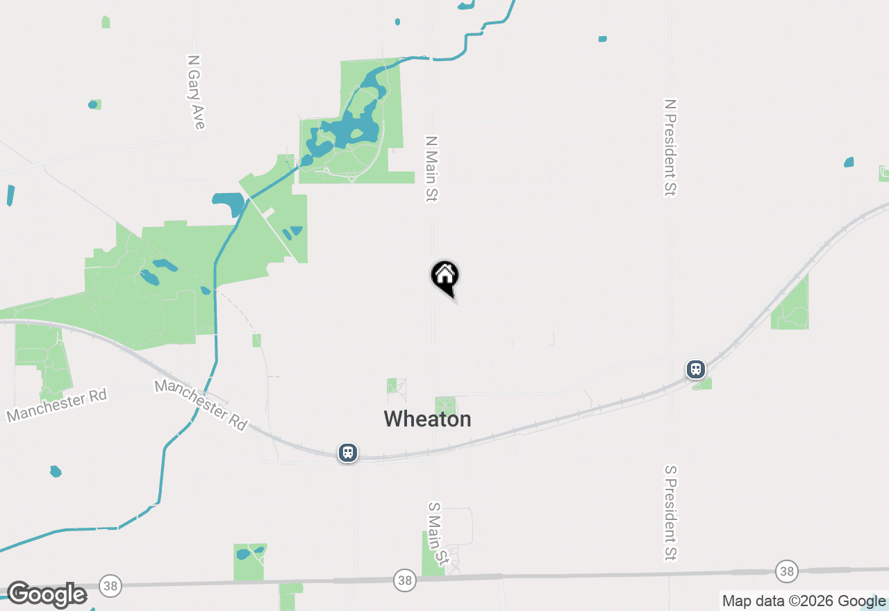Map of 107 E Jefferson Avenue, Wheaton, IL 60187