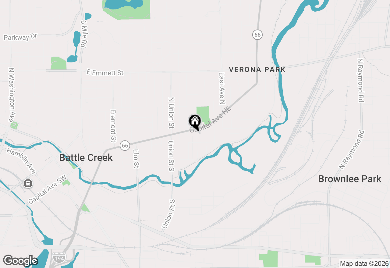 Map of 16 S Broad Street, Battle Creek, MI 49017