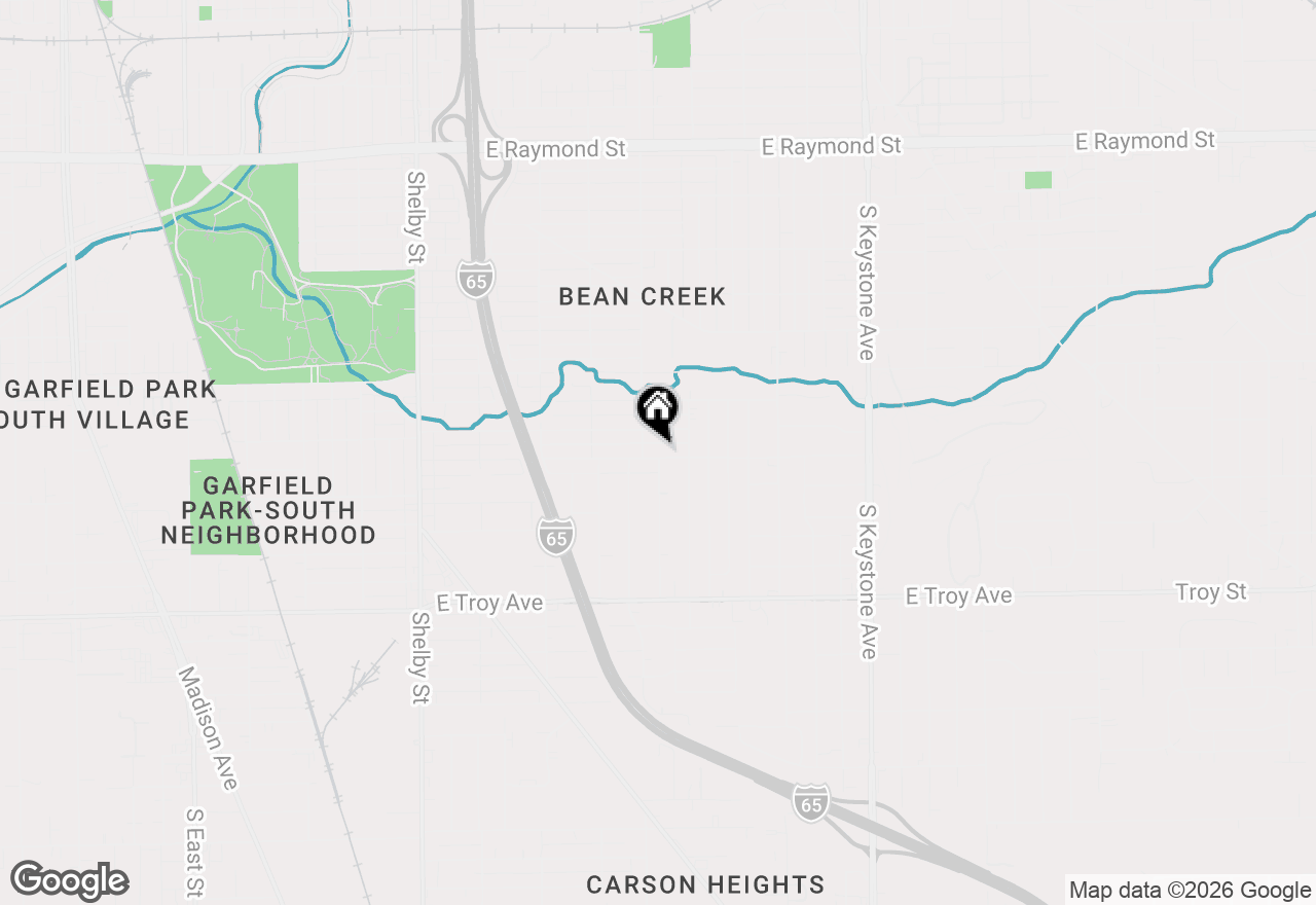 Map of 1708 E Gimber Street, Indianapolis, IN 46203