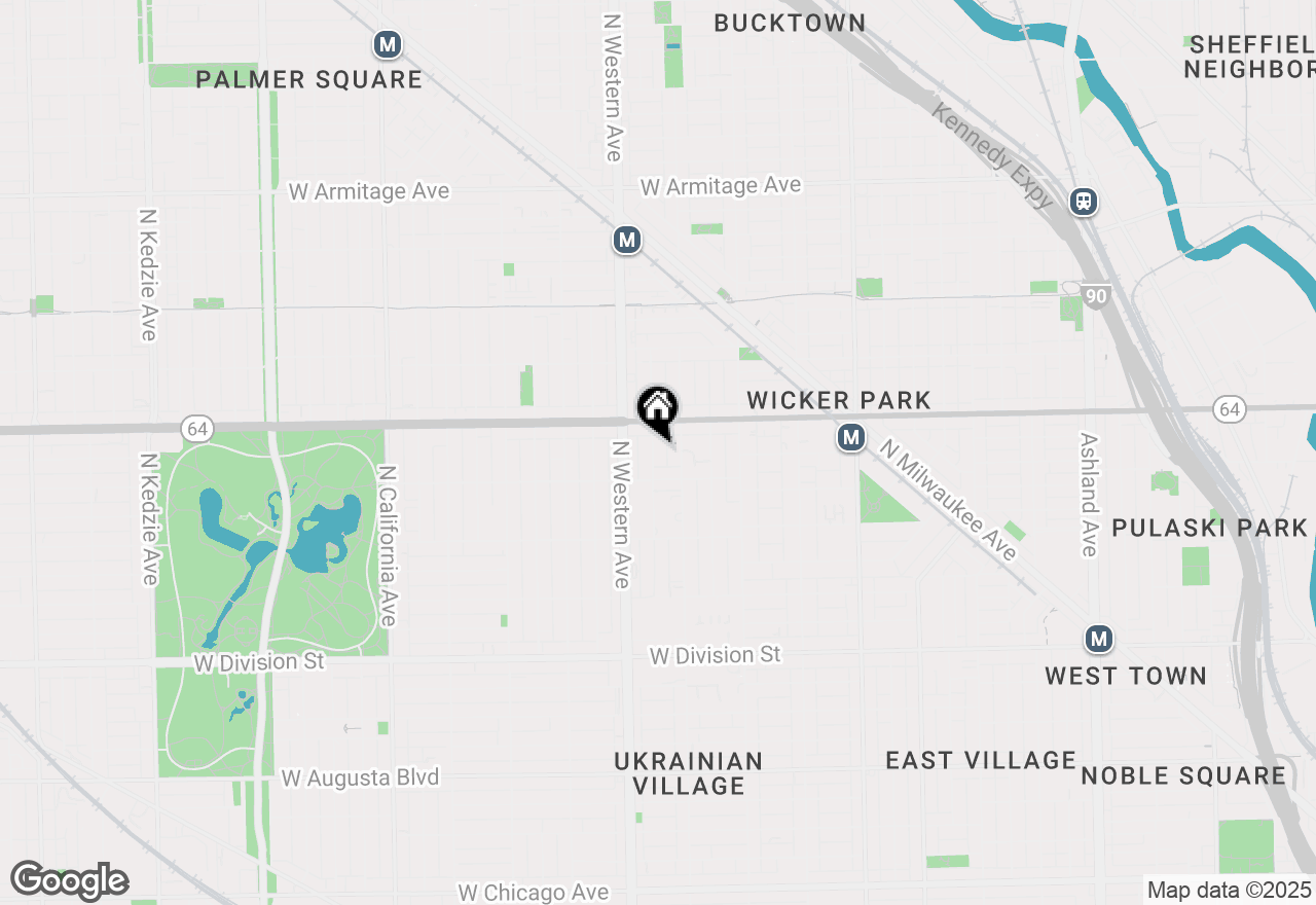 Map of 1527 N Claremont Avenue #1R, Chicago, IL 60622