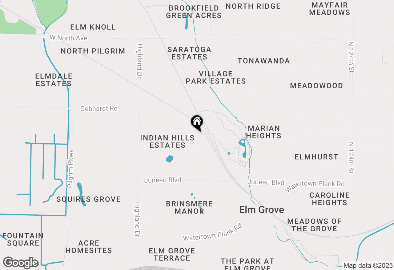 Map of 14220 Hillside Rd, Elm Grove, WI 53122