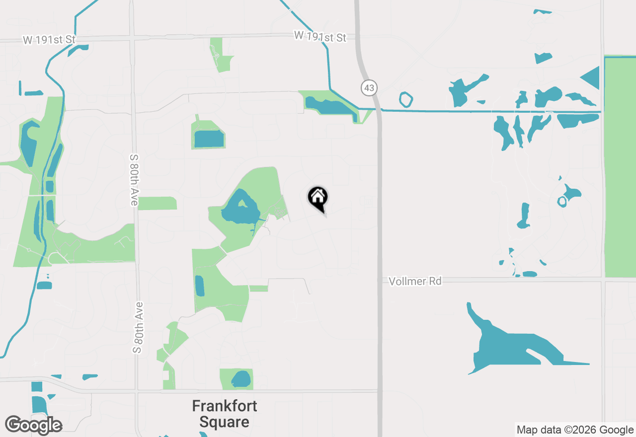 Map of 7415 W Braemar Lane, Frankfort, IL 60423