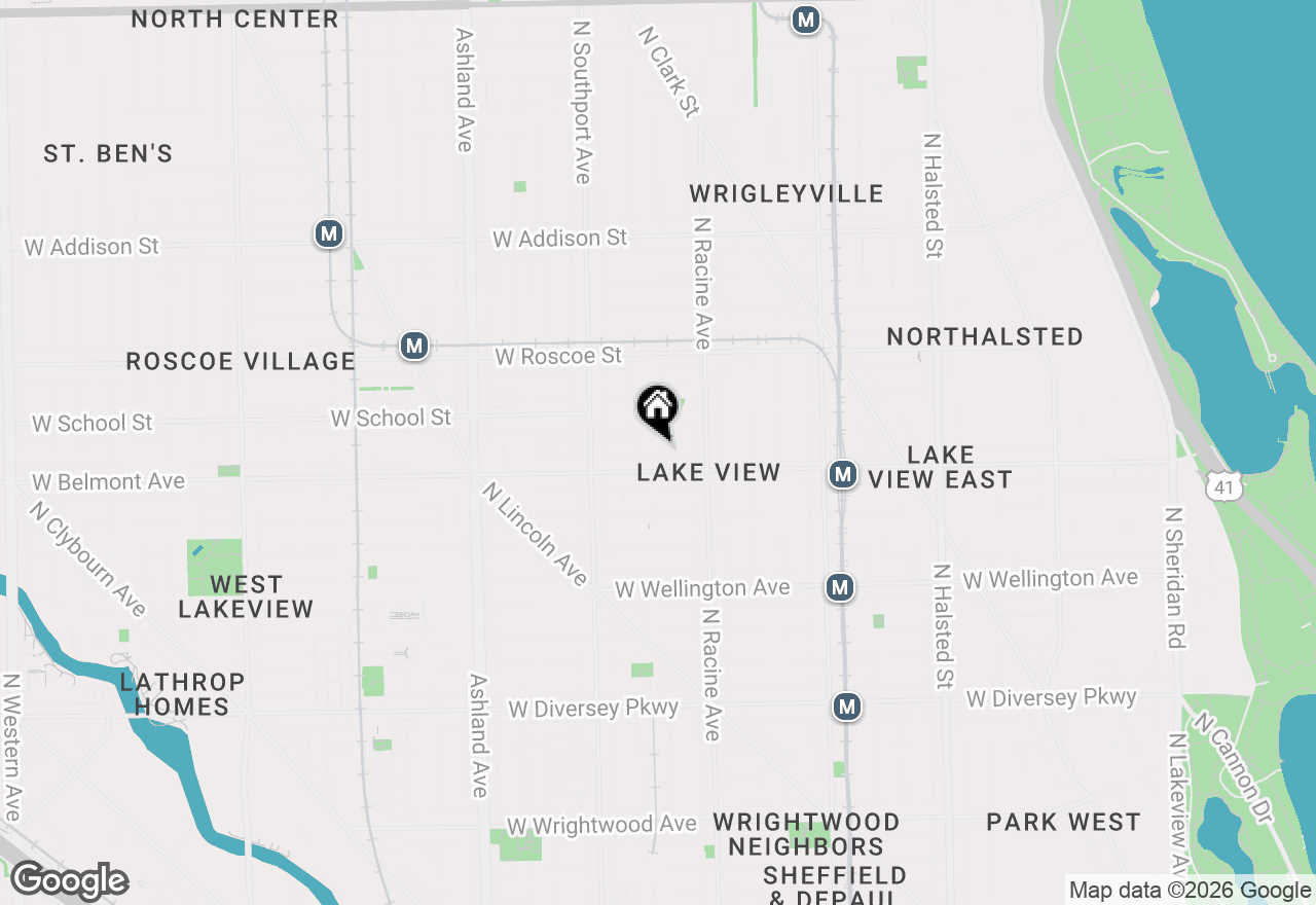 Map of 1249 W Melrose Street #GE, Chicago, IL 60657