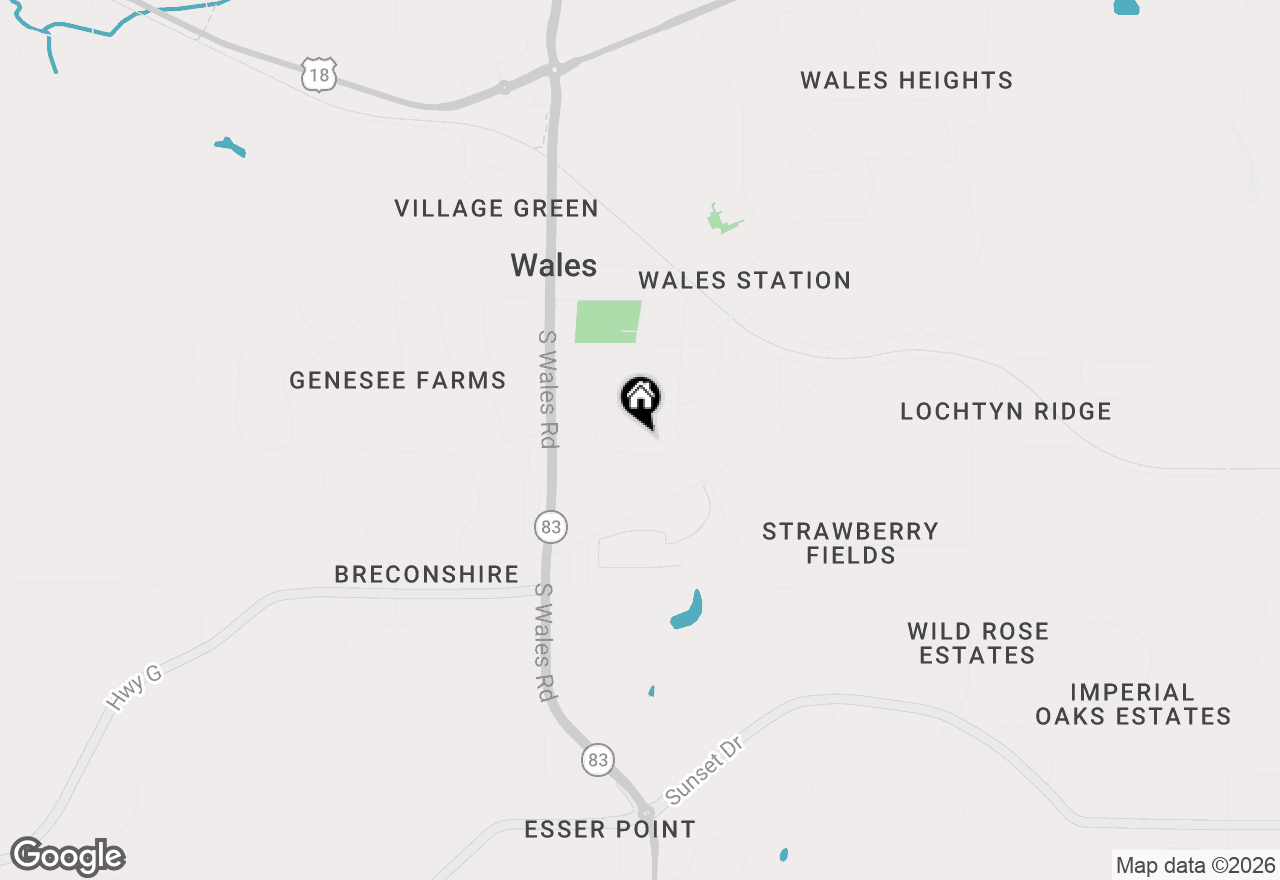Map of 178 W Pembroke Way, Wales, WI 53183