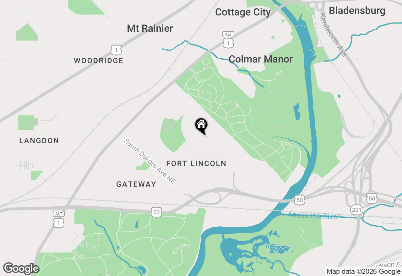 Map of 3612 Jamison Street Ne, Washington, DC 20018
