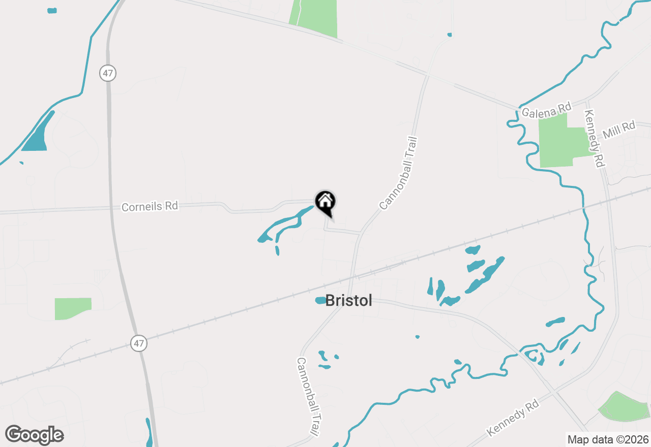 Map of 14 Hunter Lane, Bristol, IL 60512