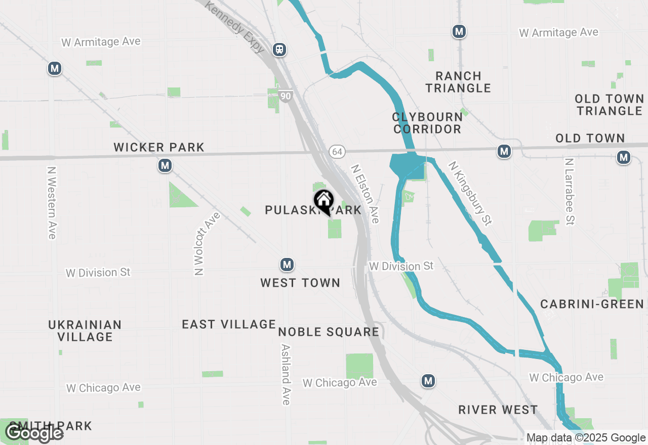Map of 1336 N Cleaver Street #1, Chicago, IL 60642