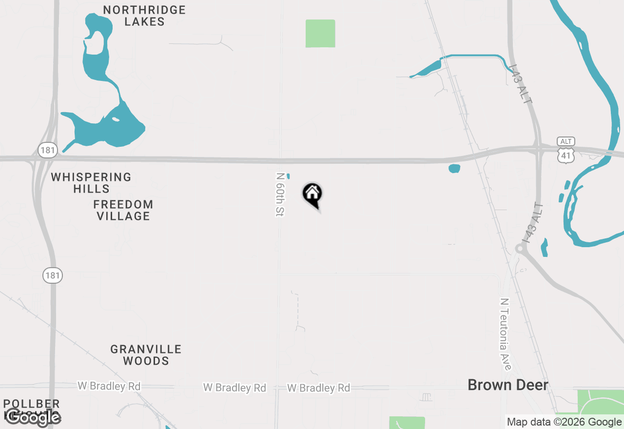 Map of 8617 N 57th St, Brown Deer, WI 53223