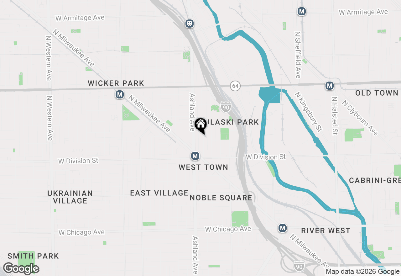 Map of 1308 N Bosworth Avenue #2, Chicago, IL 60622